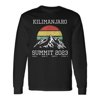 Climbed Kilimanjaro Summit 2023 Hike Tanzania Hiking Retro Long Sleeve - Seseable