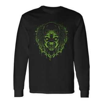 Clown Head Grim Reaper Man Or Woman Halloween Long Sleeve T-Shirt T-Shirt | Mazezy