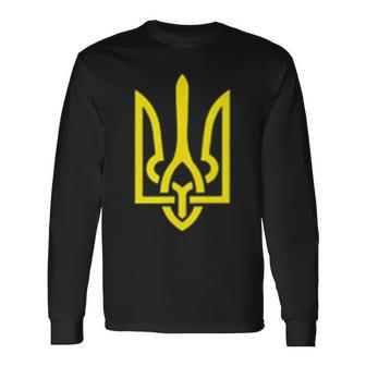 Coat Of Arms Of Ukraine Tryzub Trident Symbol Zelensky Green Ukraine Long Sleeve T-Shirt T-Shirt | Mazezy