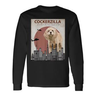Cockerzilla Cocker Spaniel Dog Lovers Long Sleeve T-Shirt | Mazezy