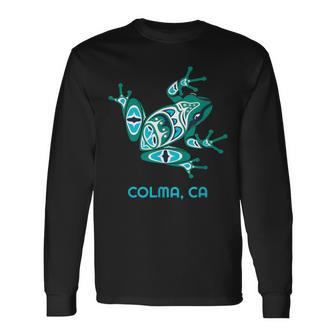 Colma Ca Frog Pacific Nw Native American Indian Long Sleeve T-Shirt | Mazezy