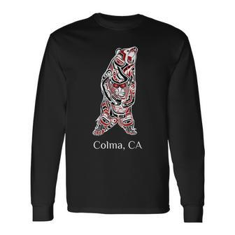 Colma Ca Native American Brown Grizzly Bear Long Sleeve T-Shirt | Mazezy