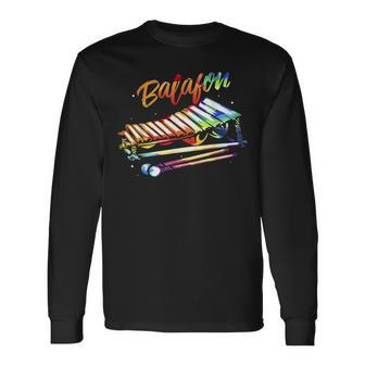 Colorful Balafon Xylophone African Music Instrument Long Sleeve T-Shirt | Mazezy