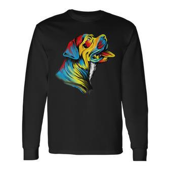 Colorful Mastiff Cane Corso Italian Mastiff Long Sleeve T-Shirt T-Shirt | Mazezy