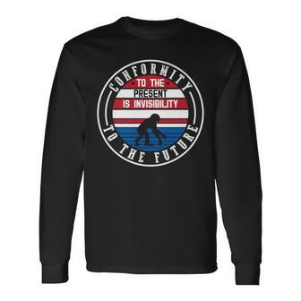 Conformity To The Future Quotes Store Motif Graph Long Sleeve T-Shirt | Mazezy