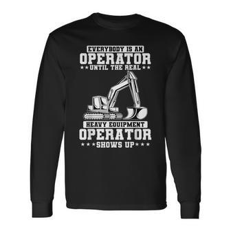 Construction Worker Excavator Heavy Equipment Operator Construction Long Sleeve T-Shirt | Mazezy AU