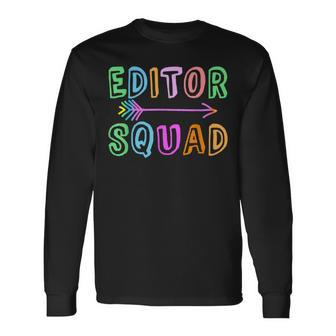 Content Editing Staff Team Yearbook Crew Author Editor Squad Long Sleeve T-Shirt | Mazezy