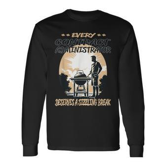 Contract Administrator Bbq Chef Or Grill Fun Long Sleeve T-Shirt | Mazezy