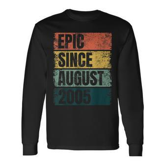 Cool 15Th Birthday 15 Years Old Epic Since August 2005 Long Sleeve T-Shirt | Mazezy