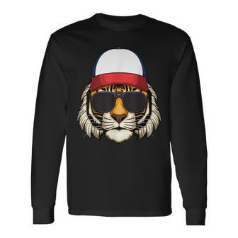 Cool Tiger Sunglasses Cap Vintage Tiger Lovers Long Sleeve - Monsterry