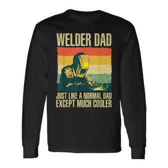 Cool Welding For Men Dad Ironworker Welder Pipefitter Worker Long Sleeve T-Shirt - Seseable