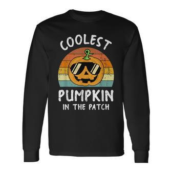 Coolest Pumpkin In The Patch For Vintage Halloween Pumpkin Long Sleeve T-Shirt T-Shirt | Mazezy