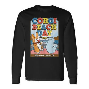 Corgi Beach Day 2023 Welcome To Seaside Long Sleeve T-Shirt T-Shirt | Mazezy