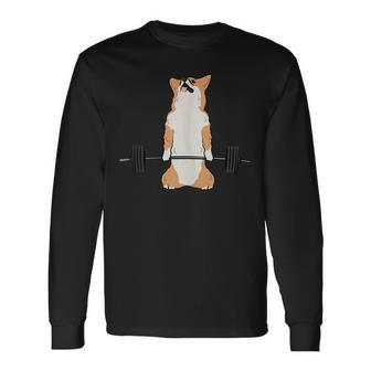 Corgi Dog Deadlift Fitness Gym Workout Swole Dank Meme Long Sleeve T-Shirt T-Shirt | Mazezy