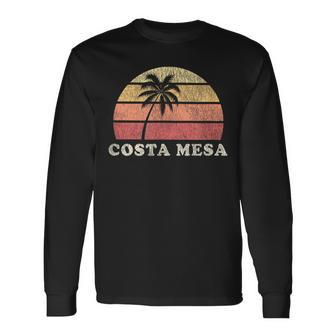 Costa Mesa Ca Vintage 70S Retro Throwback Long Sleeve T-Shirt | Mazezy