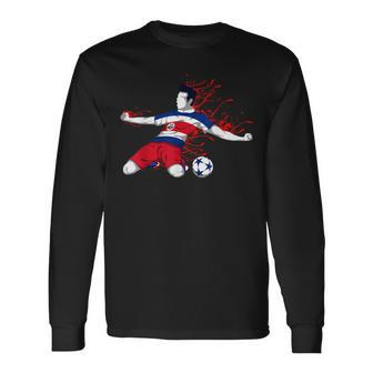 Costa Rica Soccer Costa Rican National Flag Football Lovers Long Sleeve T-Shirt | Mazezy AU