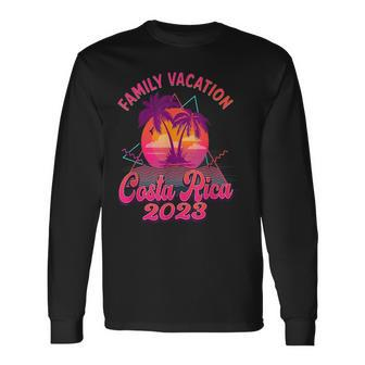 Costa Rica Vacation 2023 Beach Retro 80S Matching Long Sleeve T-Shirt - Seseable