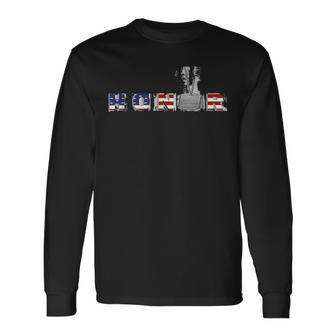Country Pride And Honor With American Flag Dog Tag Long Sleeve T-Shirt T-Shirt | Mazezy