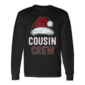 Cousin Crew Red Buffalo Plaid Family Matching Christmas Long Sleeve T-Shirt - Seseable