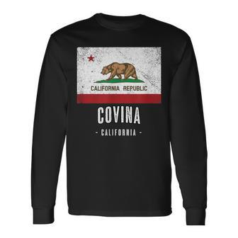Covina California Cali City Souvenir Ca Flag Top Long Sleeve T-Shirt | Mazezy