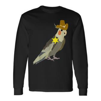 Cowboy Cockatiel Wild West Sheriff Rancer Parrot Bird Long Sleeve T-Shirt | Mazezy