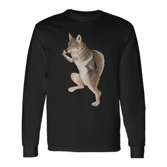 Coyote Playing The Harmonica Long Sleeve T-Shirt | Mazezy