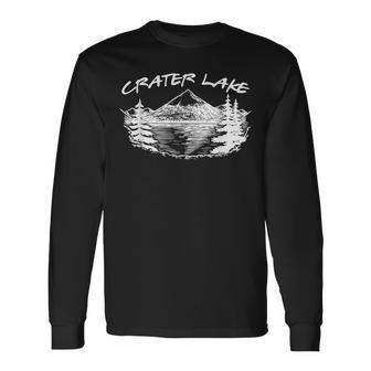 Crater Lake National Park Oregon Hike Outdoors Vintage Long Sleeve T-Shirt T-Shirt | Mazezy