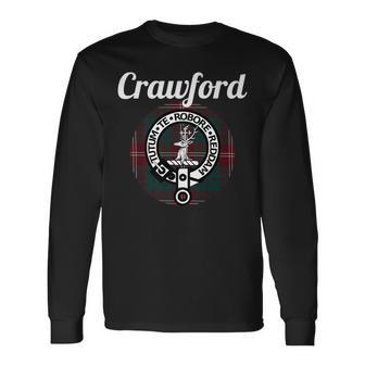 Crawford Clan Scottish Name Coat Of Arms Tartan Crawford Long Sleeve T-Shirt T-Shirt | Mazezy