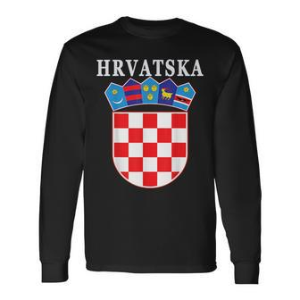 Croatia National Pride Hrvatska Long Sleeve T-Shirt T-Shirt | Mazezy