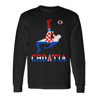 Croatian Pride Hrvatska Soccer Team Croatian Soccer Croatia Long Sleeve T-Shirt T-Shirt | Mazezy