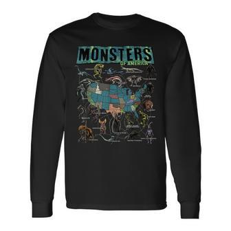 Cryptid Monsters Of America Folklore Creature Cryptozoology Long Sleeve - Seseable