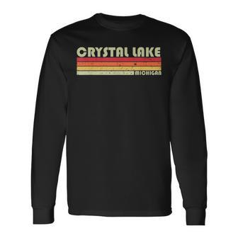 Crystal Lake Michigan Fishing Camping Summer Long Sleeve T-Shirt T-Shirt | Mazezy