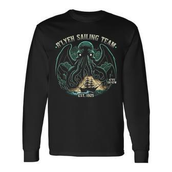 Cthulhu R'lyeh Sailing Team Cosmic Horror Cthulhu Sailing Long Sleeve T-Shirt | Mazezy