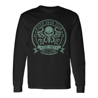 Cthulhu R'lyeh Swim Team Cosmic Horror Cthulhu Horror Long Sleeve T-Shirt | Mazezy