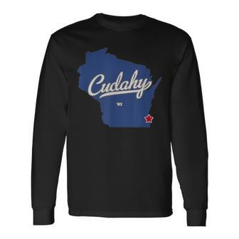 Cudahy Wisconsin Wi Map Long Sleeve T-Shirt | Mazezy