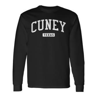 Cuney Texas Tx Vintage Athletic Sports Long Sleeve T-Shirt | Mazezy