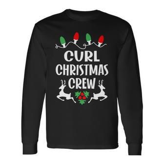 Curl Name Christmas Crew Curl Long Sleeve T-Shirt - Seseable