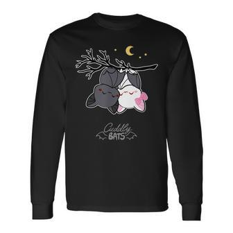Cute Bats Sleeping ed By Cuddly Bat Comics Long Sleeve T-Shirt - Thegiftio UK