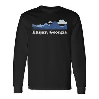 Cute Ellijay Georgia Ga Retro Blue Ridge Mountains Long Sleeve T-Shirt | Mazezy