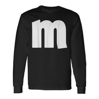 Cute Family Halloween Team Costume Matching M Letter Long Sleeve T-Shirt - Monsterry