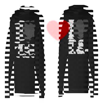 Cute Red Heart I Love TS Long Sleeve T-Shirt | Mazezy