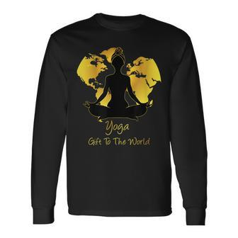 Cute Yoga A To The World For Yoga Lovers Yoga Long Sleeve T-Shirt | Mazezy