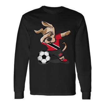 Dabbing Dog Trinidad And Tobago Soccer Jersey Football Lover Long Sleeve T-Shirt | Mazezy DE