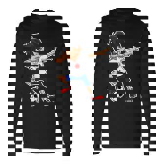 Dabbing Soccer Boy Japan Japanese Flag Jersey Long Sleeve T-Shirt | Mazezy