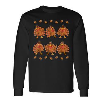 Dabbing Turkey Dancing Thanksgiving Boys Kid Dance Long Sleeve T-Shirt - Monsterry AU