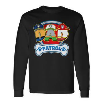 Dad Of The Birthday Boy Dog Paw Family Decorations Party Long Sleeve T-Shirt - Seseable