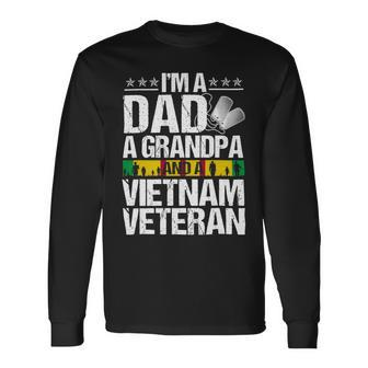 Dad Grandpa Vietnam Veteran Vintage Shirt 210 Long Sleeve T-Shirt - Monsterry AU