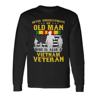 Dad Grandpa Vietnam Veteran Vintage Shirt 243 Long Sleeve T-Shirt - Monsterry AU
