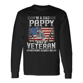 Dad Pappy And A Veteran Fathers Day Long Sleeve T-Shirt | Mazezy