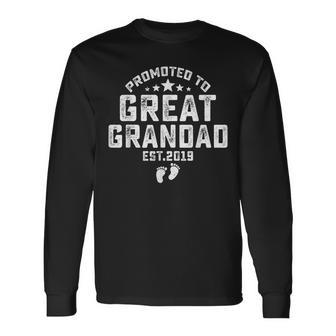 Dad Promoted To Great Grandad 2019 For Fathers Day Long Sleeve T-Shirt | Mazezy